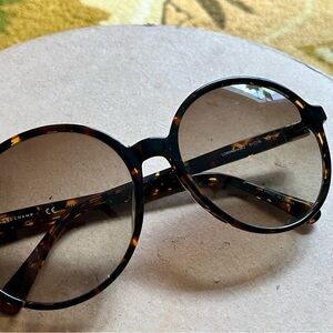 Tortoise Black and Brown Round Longchamp Sunglasses